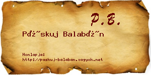 Páskuj Balabán névjegykártya